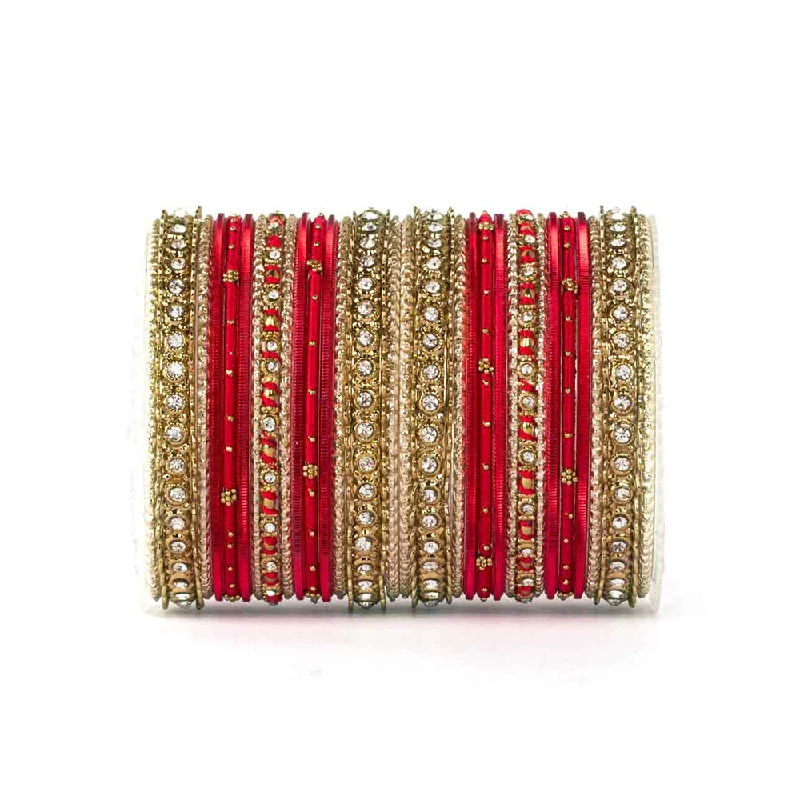 Traditional & Classic Fancy Bangle Set, Red (170875)-1.webp